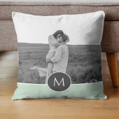 ミニマリストパステルパーソナライズされたミント名&写真 クッション
