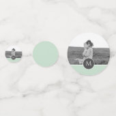 ミニマリストパステルパーソナライズされたミント名&写真 コンフェッティ (正面)