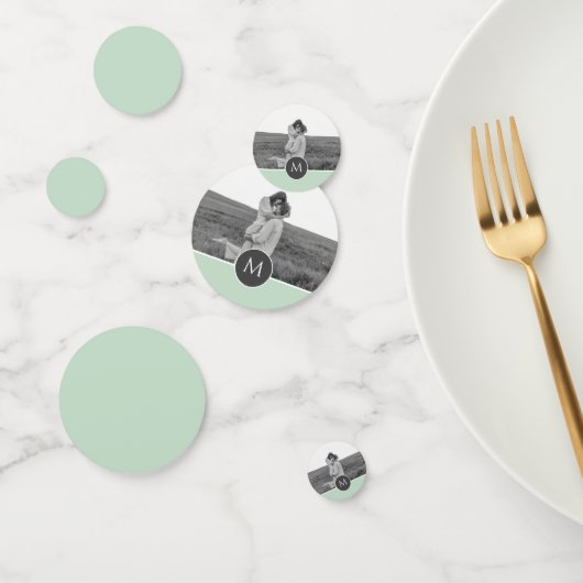 ミニマリストパステルパーソナライズされたミント名&写真 コンフェッティ (グループ)