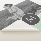 ミニマリストパステルパーソナライズされたミント名&写真 シェルパブランケット (3/4)