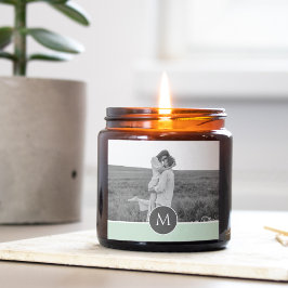 ミニマリストパステルパーソナライズされたミント名&写真 スクエアシール