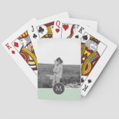 ミニマリストパステルパーソナライズされたミント名&写真 トランプ (裏面)