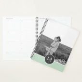 ミニマリストパステルパーソナライズされたミント名&写真 プランナー手帳 (ディスプレー)