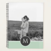 ミニマリストパステルパーソナライズされたミント名&写真 プランナー手帳 (正面)