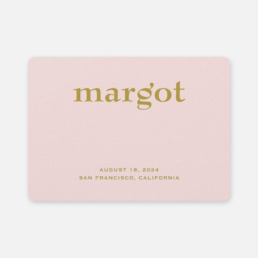 ミニマリストパステルピンクガール誕生 案内状