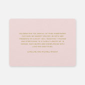 ミニマリストパステルピンクガール誕生 案内状