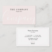 ミニマリストパステルピンクタイポグラフィ名刺 名刺 (正面/裏面)