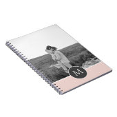 ミニマリストパステルピンクパーソナライズされたの名前と写真 ノートブック (右側)