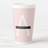 ミニマリストパステルピンクパーソナライズされた名 カフェラテマグ (正面)