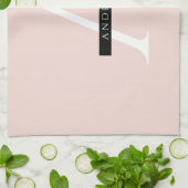 ミニマリストパステルピンクパーソナライズされた名 キッチンタオル (折り畳み)