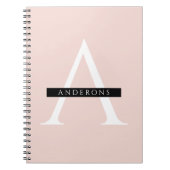 ミニマリストパステルピンクパーソナライズされた名 ノートブック (正面)