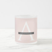 ミニマリストパステルピンクパーソナライズされた名 フロストグラスマグカップ (中央)