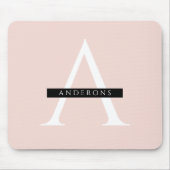 ミニマリストパステルピンクパーソナライズされた名 マウスパッド (正面)