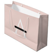 ミニマリストパステルピンクパーソナライズされた名 ラージペーパーバッグ (正面アングル)