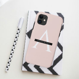 ミニマリストパステルピンクパーソナライズされた名 iPhone 11 ケース