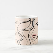 ミニマリストパステルピーチエレガントメフェミニンークアップ コーヒーマグカップ (中央)