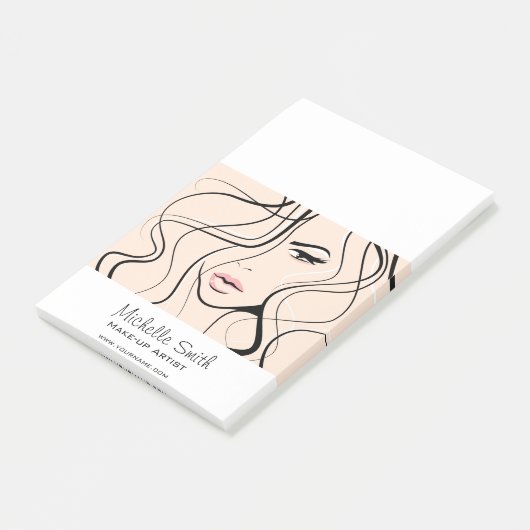 ミニマリストパステルピーチエレガントメフェミニンークアップ ポストイット (アングル)