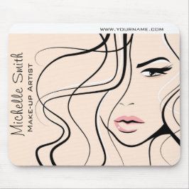 ミニマリストパステルピーチエレガントメフェミニンークアップ マウスパッド