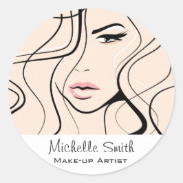 ミニマリストパステルピーチエレガントメフェミニンークアップ ラウンドシール