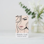 ミニマリストパステルピーチエレガントメフェミニンークアップ 名刺 (スタンド正面)