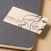 ミニマリストパステルピーチエレガントメフェミニンークアップ 名刺