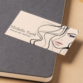 ミニマリストパステルピーチエレガントメフェミニンークアップ 名刺