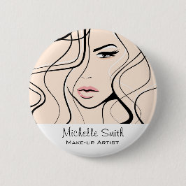 ミニマリストパステルピーチエレガントメフェミニンークアップ 缶バッジ