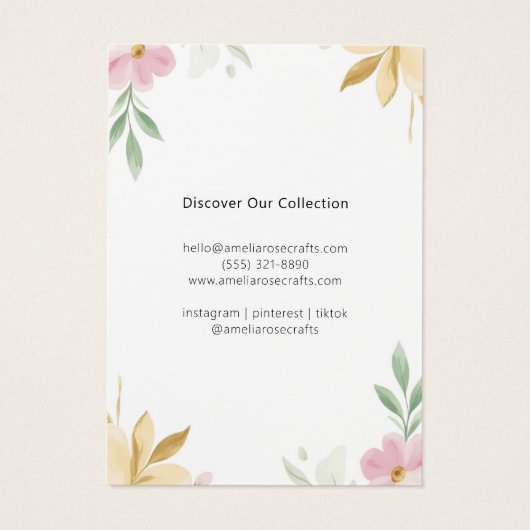 ミニマリストパステルフローライヤリングディスプレイカード (裏面)