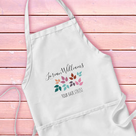 ミニマリストパステルフローラ美容師ボホリーフィー スタンダードエプロン