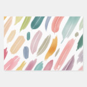 ミニマリストパステルブラシストローク ラッピングペーパーシート (正面3)