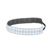 ミニマリストパステルブルーギンガムプレイドパターン アスレチックヘッドバンド (右)