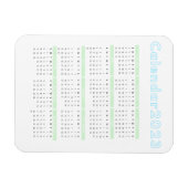 ミニマリストパステルブルーグリーン2023マグネットカレンダー マグネット (横)