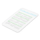 ミニマリストパステルブルーグリーン2023マグネットカレンダー マグネット (左側)