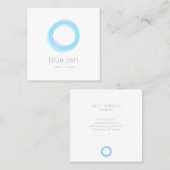 ミニマリストパステルブルーゼンサークル スクエア名刺 (正面/裏面)