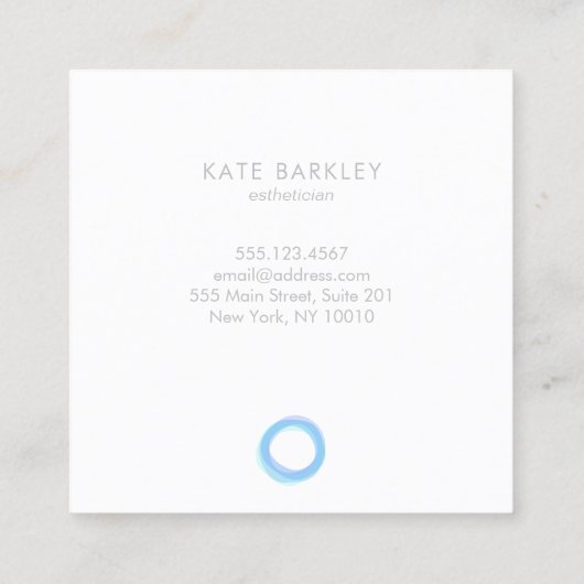 ミニマリストパステルブルーゼンサークル スクエア名刺 (裏面)
