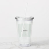 ミニマリストパステルミントパーソナライズされた名 アクリルタンブラー (裏面)