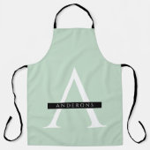 ミニマリストパステルミントパーソナライズされた名 エプロン (正面)