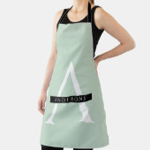 ミニマリストパステルミントパーソナライズされた名 エプロン (インサイチュ)