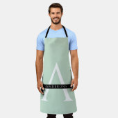 ミニマリストパステルミントパーソナライズされた名 エプロン (着用した状態)