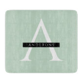 ミニマリストパステルミントパーソナライズされた名 カッティングボード (正面)