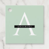 ミニマリストパステルミントパーソナライズされた名 フェイバータグ (正面)