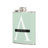 ミニマリストパステルミントパーソナライズされた名 フラスク (左)