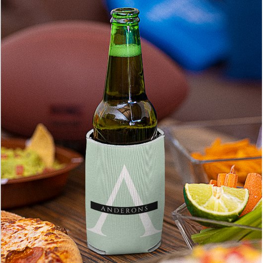 ミニマリストパステルミントパーソナライズされた名 缶クーラー