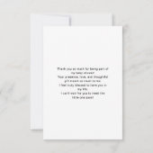 ミニマリストパステルムーンスターズ赤ちゃんシャワー サンキューカード (裏面)
