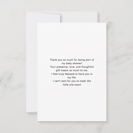 ミニマリストパステルムーンスターズ赤ちゃんシャワー サンキューカード (裏面)