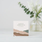 ミニマリストパステルリトルエッジランドスケープ スクエア名刺 (スタンド正面)