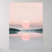 ミニマリストパステルレイクサンセットランドスケープ ポスター (正面)