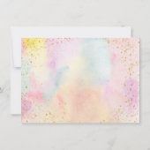 ミニマリストパステルレインボー金ゴールド誕生日 サンキューカード (裏面)