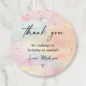 ミニマリストパステルレインボー金ゴールド誕生日 フェイバータグ (正面)