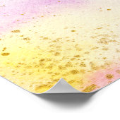 ミニマリストパステルレインボー金ゴールド誕生日 ポスター (角)